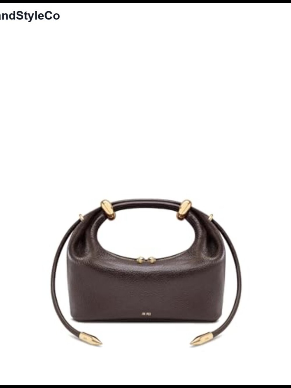 Vegan Leather Metal Ring Top Handle Bag Crossbody Handbag